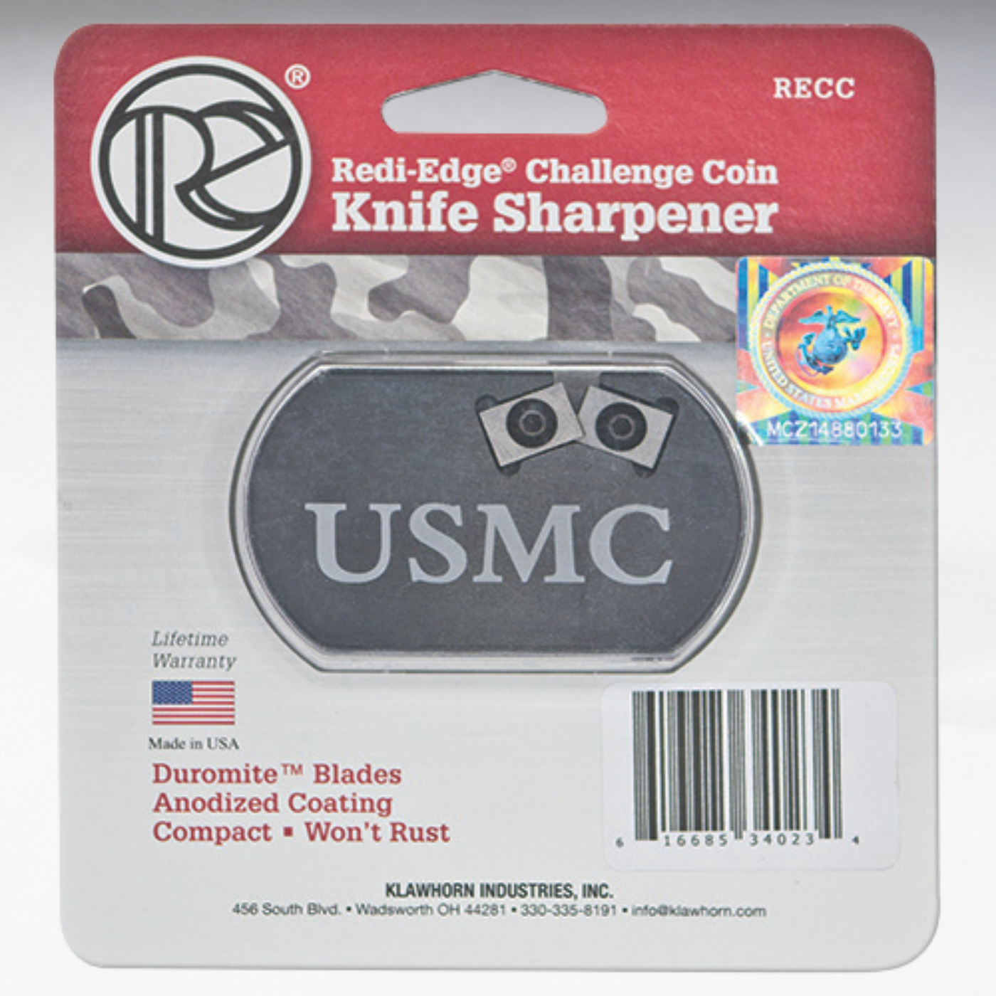 Challenge Coin Knife Sharpener – US Marine Corp